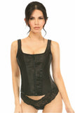 Daisy Corsets Top Drawer Black Satin Steel Boned Corset w/Straps