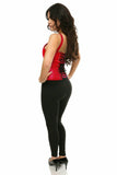 Daisy Corsets Top Drawer Red Satin Steel Boned Uniforming Corset w/Straps - Flyclothing LLC