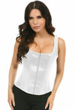 Daisy Corsets Top Drawer White Satin Steel Boned Corset w/Straps - Flyclothing LLC