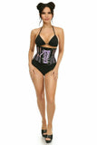 Daisy Corsets Top Drawer Purple Patent & Fishnet Underbust Corset - Flyclothing LLC