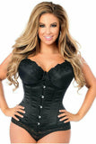 Daisy Corsets Top Drawer Black Steel Boned Underbust Corset w/Busk Closure