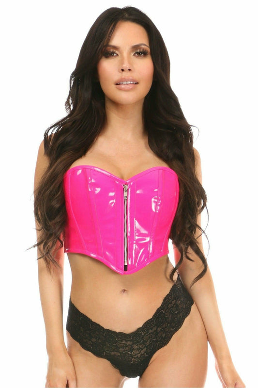 Daisy Corsets Top Drawer Hot Pink Patent Bustier Top w/Zipper