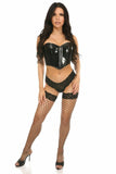 Daisy Corsets Top Drawer Black Patent Bustier Top w/Zipper - Flyclothing LLC