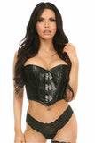 Daisy Corsets Top Drawer Black Faux Leather Bustier Top w/Clasp