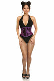 Daisy Corsets Top Drawer Purple Metallic Steel Boned Mini Cincher - Flyclothing LLC