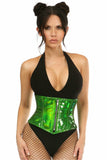 Daisy Corsets Top Drawer Green Holo Steel Boned Mini Cincher