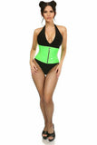 Daisy Corsets Top Drawer Neon Green Patent Steel Boned Mini Cincher - Flyclothing LLC