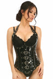 Daisy Corsets Top Drawer Steel Boned Black Patent PVC Vinyl Underbust Corset Top