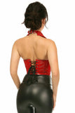 Daisy Corsets Top Drawer Red Patent Steel Boned Collared Bustier Top - Flyclothing LLC