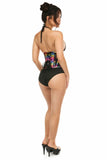 Daisy Corsets Top Drawer Rainbow Glitter PVC Steel Boned Mini Cincher w/Clasps - Flyclothing LLC