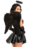 Daisy Corsets Top Drawer 4 PC Faux Leather Dark Angel Corset Dress Costume - Flyclothing LLC