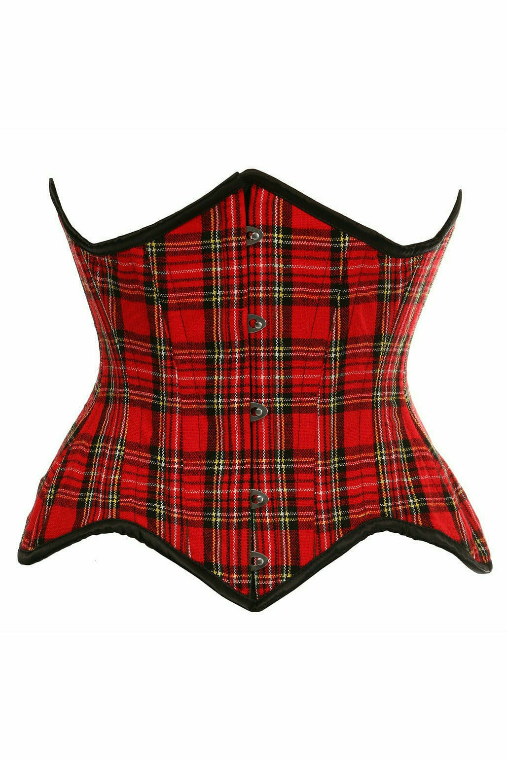 Daisy Corsets Top Drawer Red Plaid Double Steel Boned Curvy Cut Waist Cincher Corset