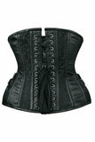 Daisy Corsets Top Drawer Black Brocade Steel Boned Underbust Corset w/Buckles - Flyclothing LLC