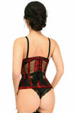 Daisy Corsets Top Drawer Dark Red Crushed Velvet Steel Boned Waist Cincher Corset - Flyclothing LLC