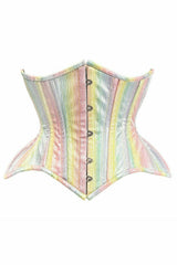 Daisy Corsets Top Drawer Rainbow Glitter Double Steel Boned Curvy Cut Waist Cincher Corset