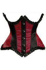 Daisy Corsets Top Drawer Red Burlesque Underwire Curvy Cut Waist Cincher Corset