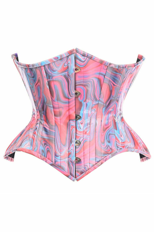 Daisy Corsets Top Drawer Retro Swirl Steel Boned Curvy Cut Underbust Cincher Corset