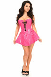 Daisy Corsets Top Drawer Hot Pink Patent Steel Boned Corseted Dress - Flyclothing LLC