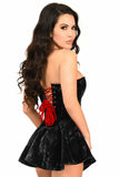 Top Drawer Black Velvet Steel Boned Corset Dress - Flyclothing LLC