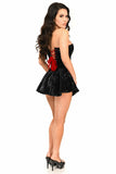 Top Drawer Black Velvet Steel Boned Corset Dress - Flyclothing LLC