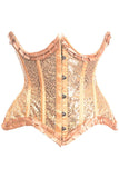 Daisy Corsets Top Drawer Gold Satin & Sequin Underwire Curvy Cut Steel Boned Waist Cincher Corset