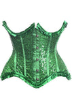 Daisy Corsets Top Drawer Green Satin & Sequin Underwire Curvy Cut Steel Boned Waist Cincher Corset - Flyclothing LLC