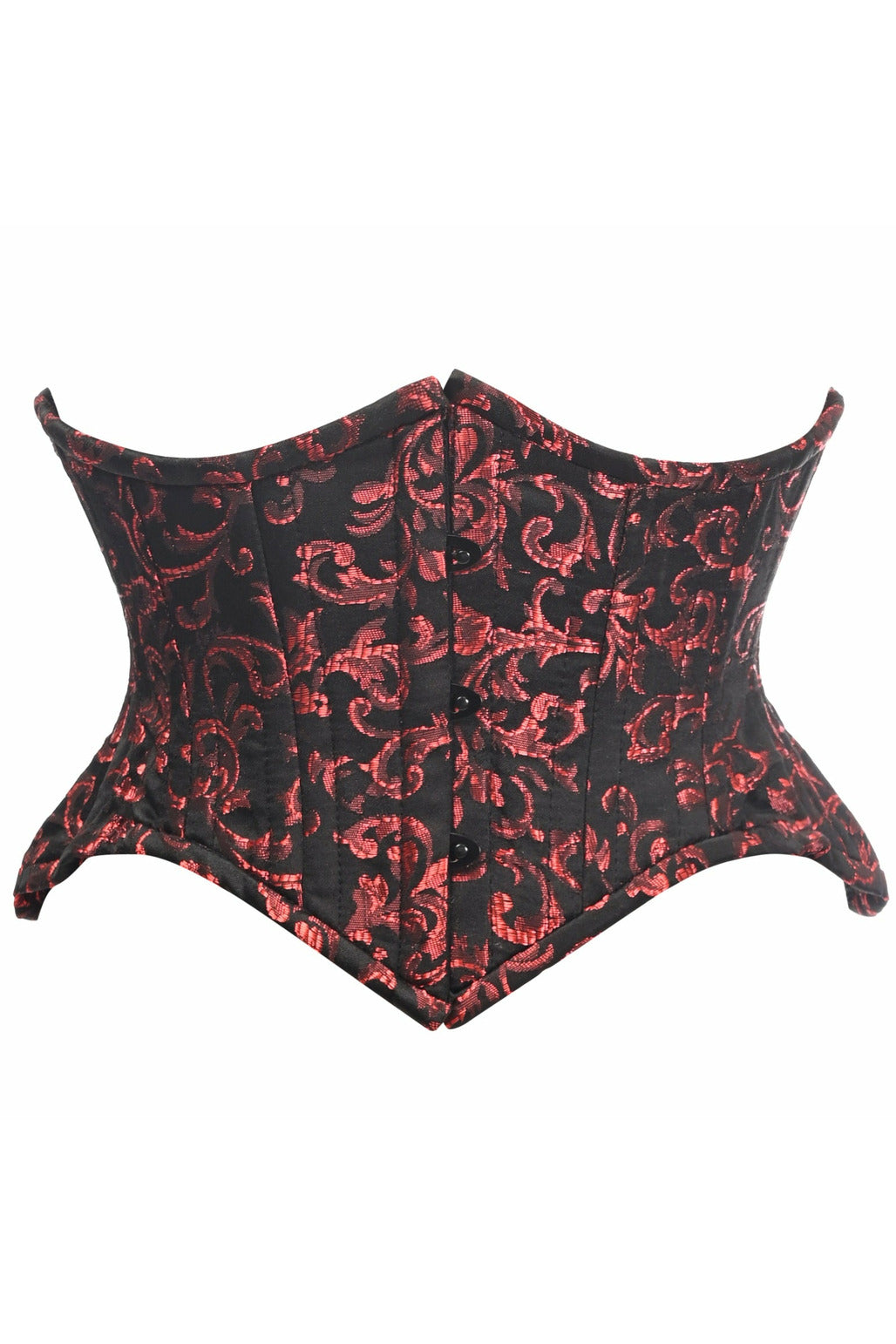 Daisy Corsets Top Drawer Black/Red Brocade Double Steel Boned Mini Cincher Corset