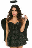 Daisy Corsets Top Drawer 4 PC Sequin Dark Angel Corset Costume - Flyclothing LLC