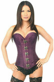 Daisy Corsets Top Drawer Plum Brocade Steel Boned Corset w/Clasp Closure - Flyclothing LLC