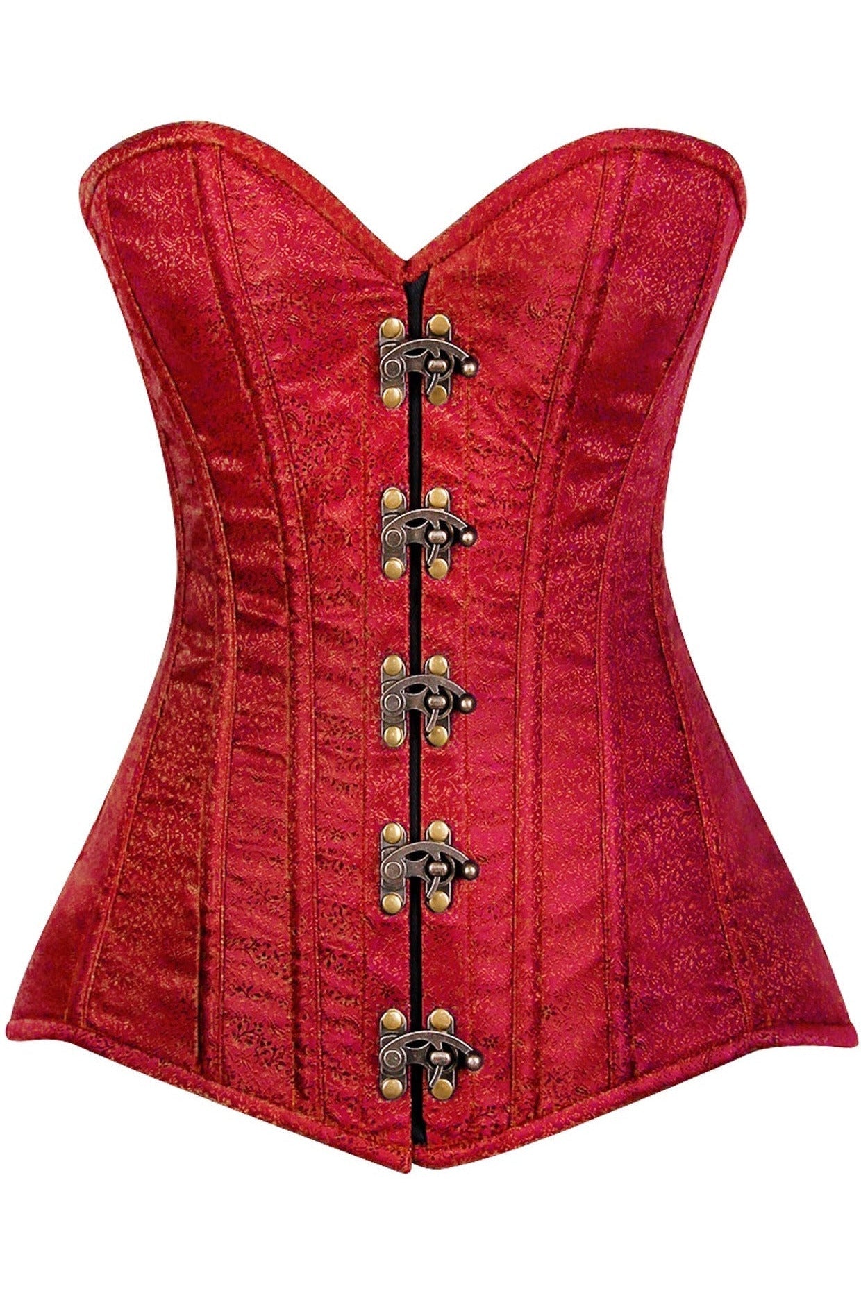 Daisy Corsets Top Drawer Wine Brocade Steel Boned Corset w/Clasp Closure