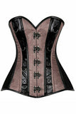 Daisy Corsets Top Drawer Gunmetal Brocade & Faux Leather Steel Boned Corset