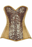 Daisy Corsets Top Drawer Gold Sequin Steel Boned Corset