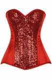 Daisy Corsets Top Drawer Red Sequin Steel Boned Corset