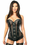 Daisy Corsets Top Drawer Faux Leather & Fishnet Steel Boned Corset