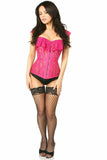 Daisy Corsets Top Drawer Fuchsia Sheer Lace Steel Boned Corset - Flyclothing LLC