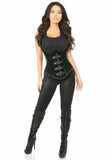 Daisy Corsets Top Drawer Steel Boned Green Velvet Underbust Corset w/Buckling - Flyclothing LLC