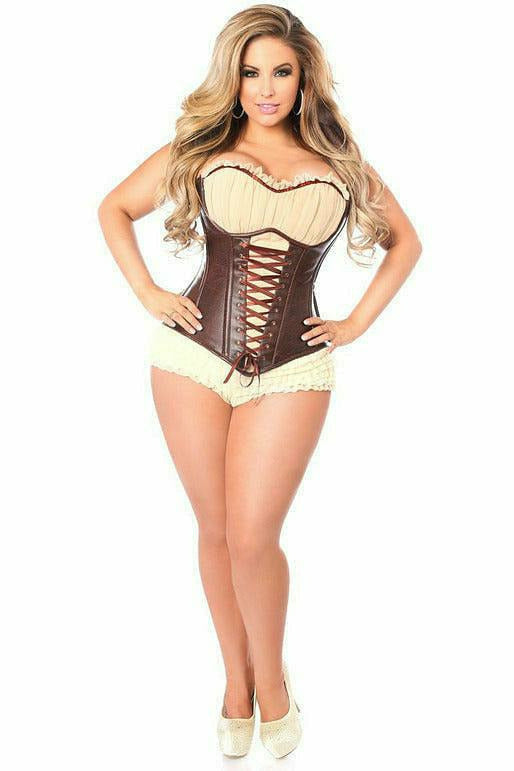 Daisy Corsets Top Drawer Faux Leather Steel Boned Ren Faire Corset - Flyclothing LLC