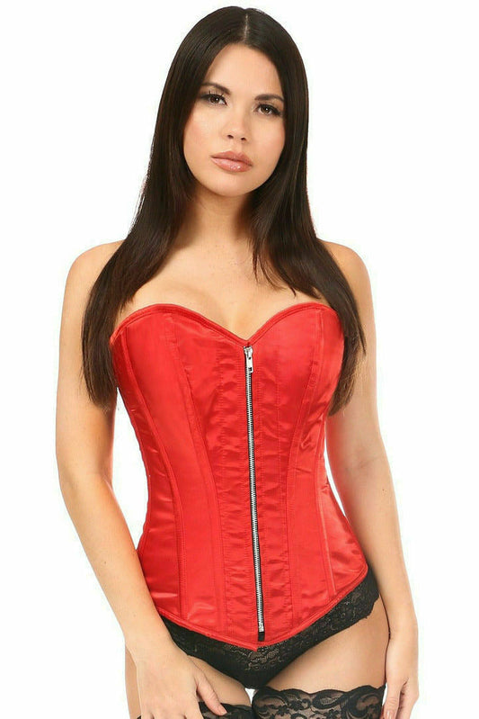 Daisy Corsets Top Drawer Red Satin Steel Boned Corset