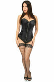 Daisy Corsets Top Drawer Black Satin Steel Boned Corset - Flyclothing LLC