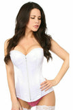 Daisy Corsets Top Drawer White Satin Steel Boned Corset