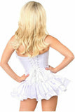 Daisy Corsets Top Drawer White Satin Steel Boned Corset Dress - Flyclothing LLC