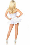 Daisy Corsets Top Drawer White Satin Steel Boned Corset Dress - Flyclothing LLC