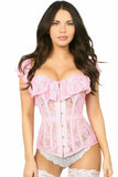 Daisy Corsets Top Drawer Lt Pink Sheer Lace Steel Boned Corset - Flyclothing LLC