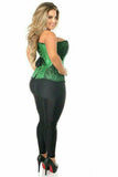 Daisy Corsets Top Drawer Emerald Brocade Steel Boned Corset w/Black Eyelash Lace - Flyclothing LLC