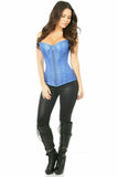 Daisy Corsets Top Drawer Royal Blue Brocade Steel Boned Corset - Flyclothing LLC