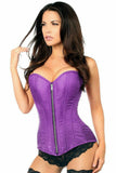 Daisy Corsets Top Drawer Purple Brocade Steel Boned Corset - Flyclothing LLC