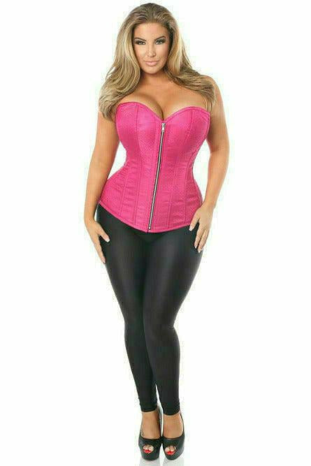 Daisy Corsets Top Drawer Fuchsia Brocade Steel Boned Corset - Flyclothing LLC