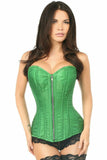 Daisy Corsets Top Drawer Emerald Green Brocade Steel Boned Corset - Flyclothing LLC