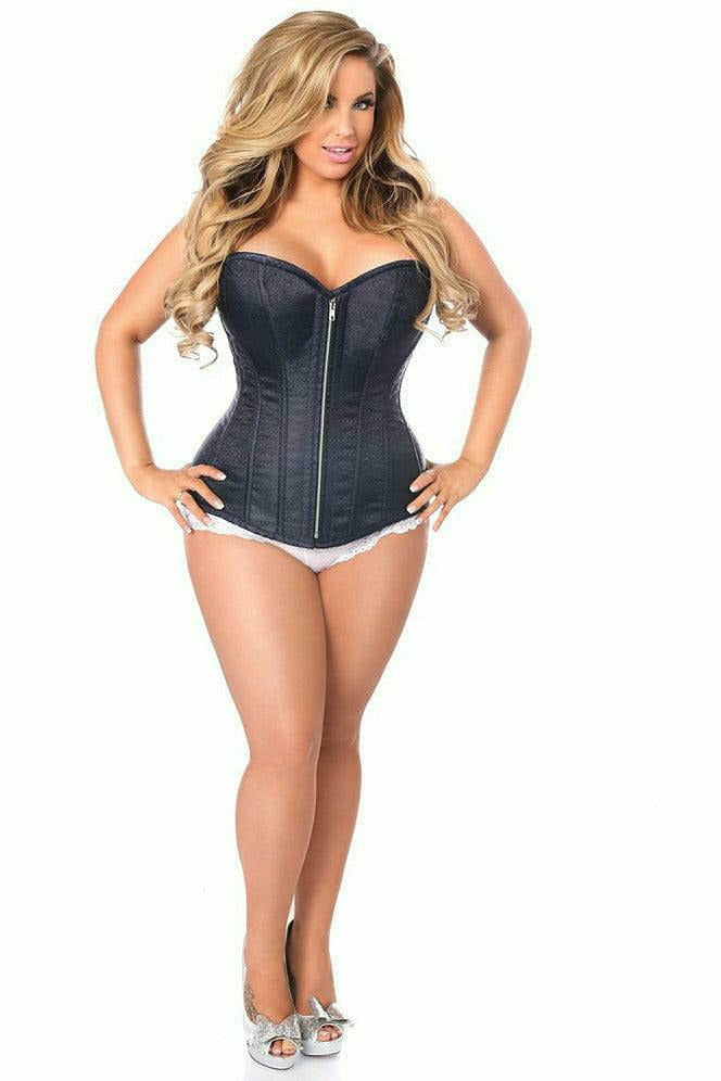 Daisy Corsets Top Drawer Navy Blue Brocade Steel Boned Corset