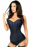 Daisy Corsets Top Drawer Navy Blue Brocade Steel Boned Corset